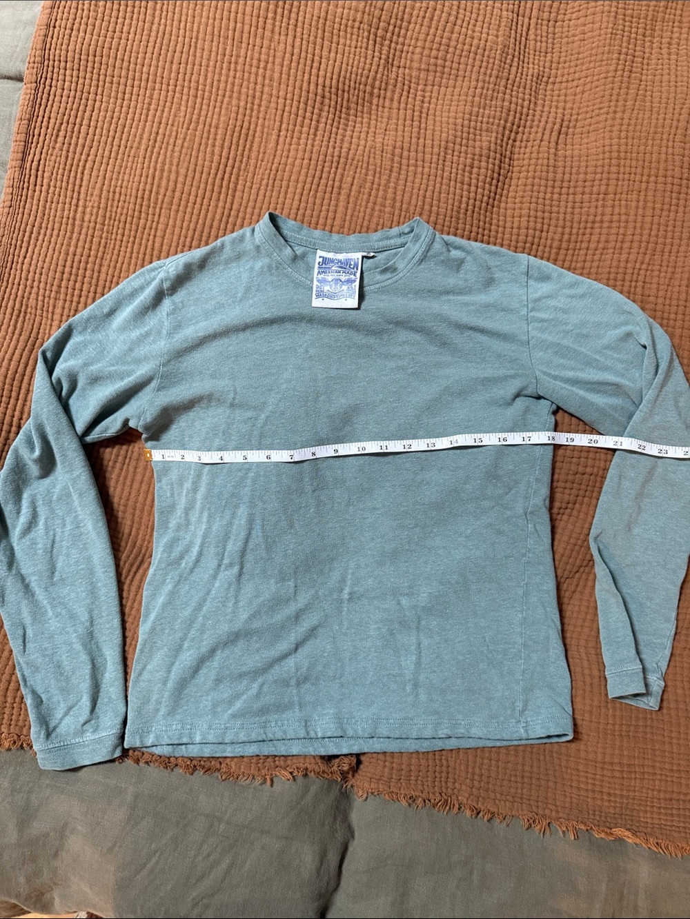 Jungmaven Long Sleeve Crewneck in Dusty Teal